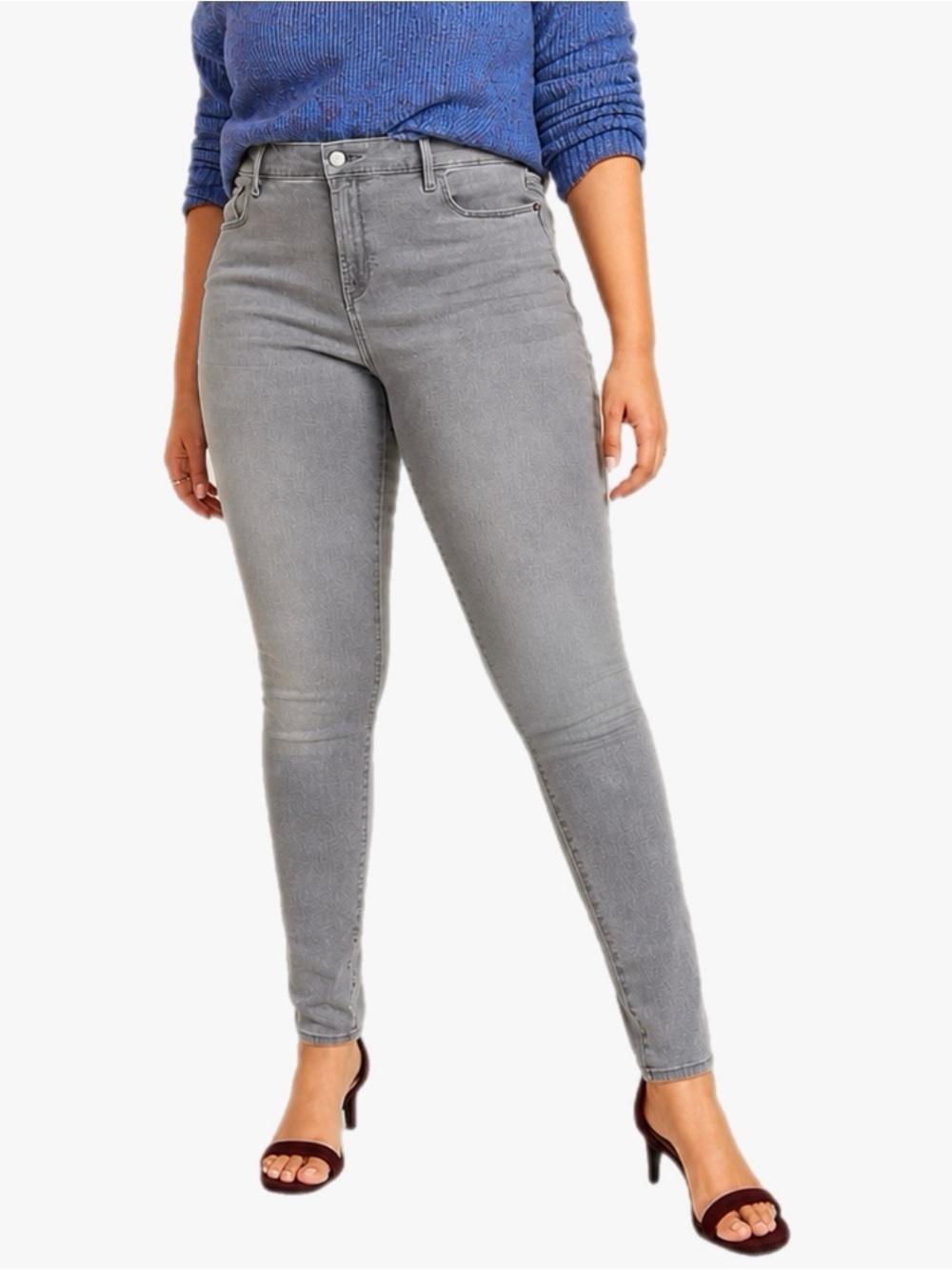 Old Navy Rockstar Built In Sculpt Gray Wash Skinny Jeans Women’s Size 12